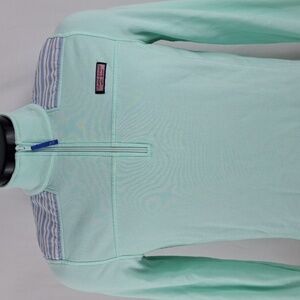 Vineyard Vines Women's 1/4 zip mint green LG casual preppy pullover sweatshirt